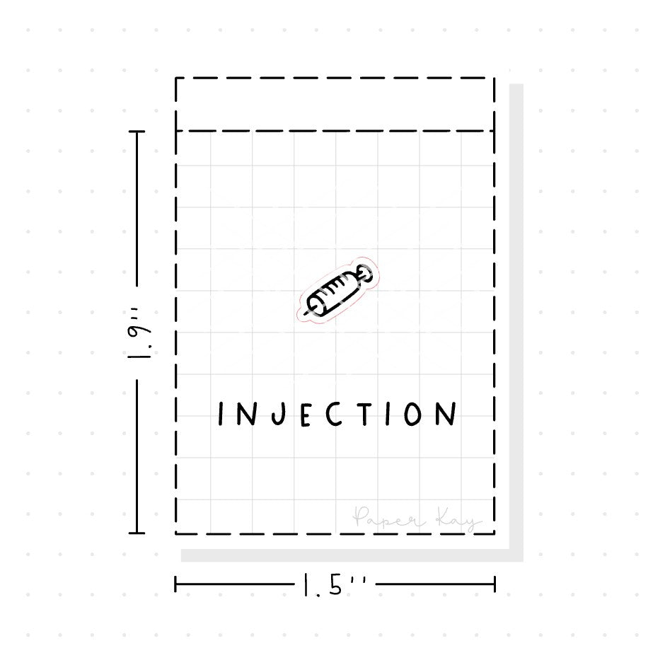 Injection Visual Room Sticker (PM066) Injection - Tiny Minimal Icon Stickers – Paper Kay