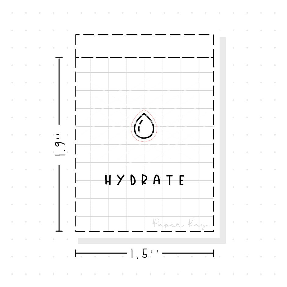 (PM072) Hydrate - Tiny Minimal Icon Stickers