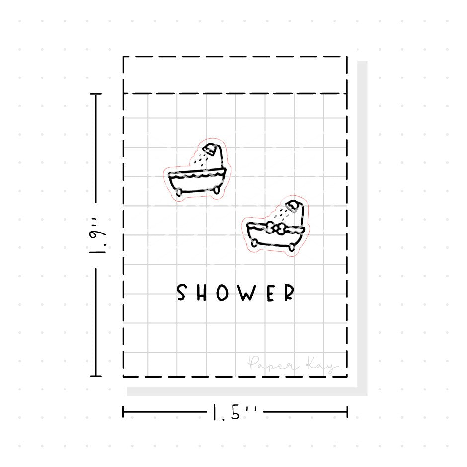 (PM075) Shower - Tiny Minimal Icon Stickers