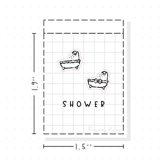 (PM075) Shower - Tiny Minimal Icon Stickers