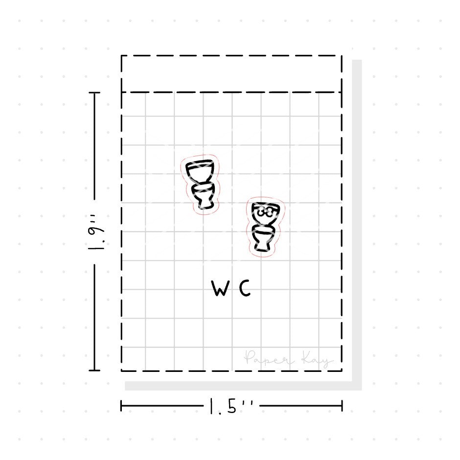 (PM076) Bathroom - Tiny Minimal Icon Stickers
