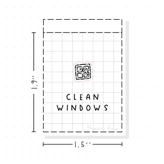 (PM077) Clean Windows - Tiny Minimal Icon Stickers