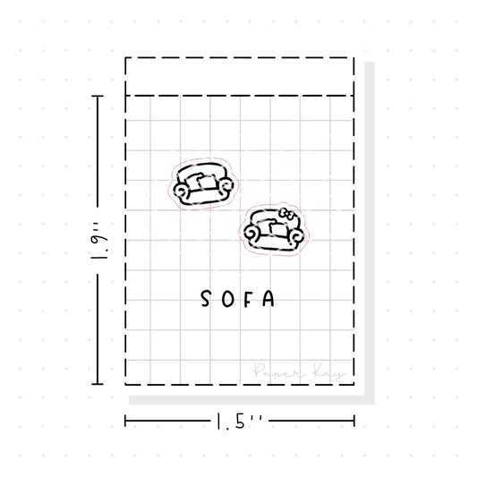 (PM078) Sofa - Tiny Minimal Icon Stickers