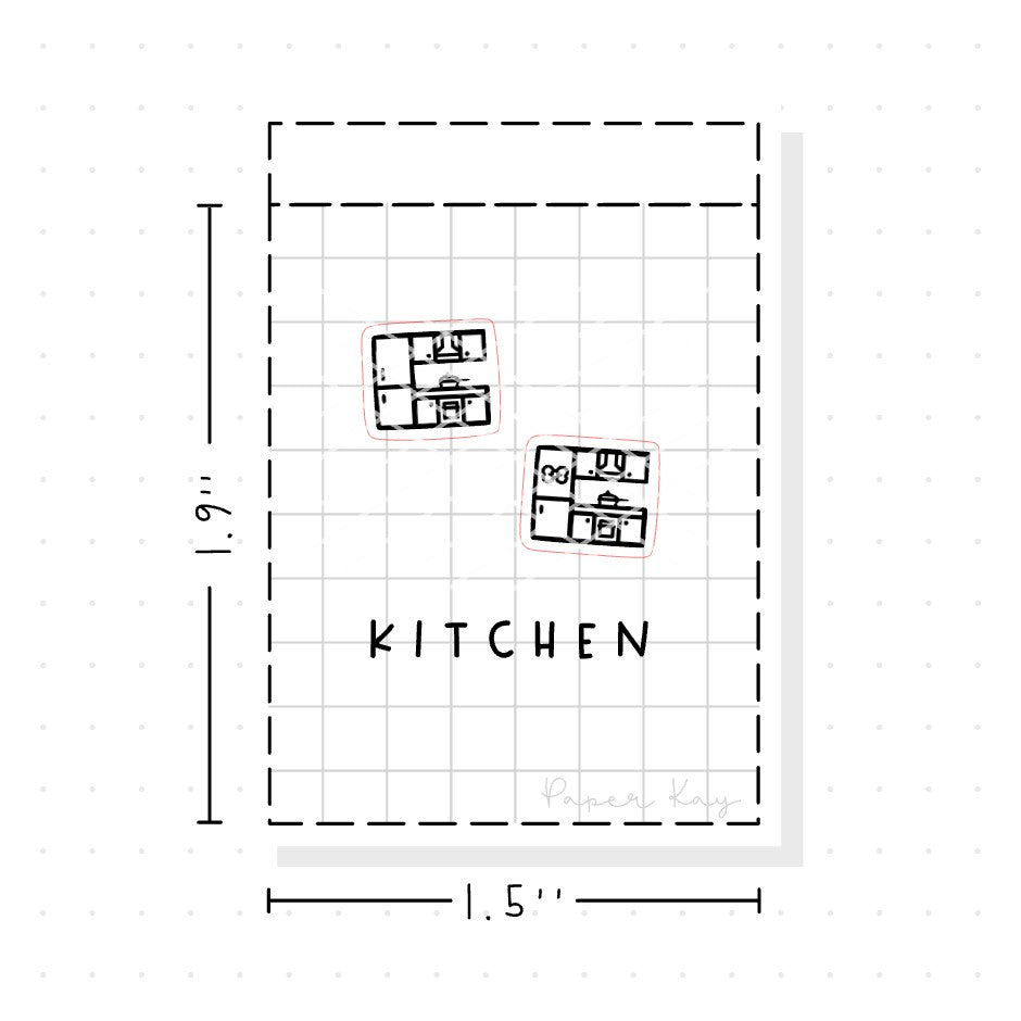 (PM079) Kitchen - Tiny Minimal Icon Stickers