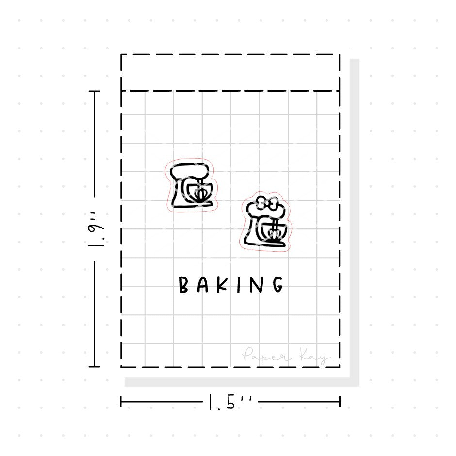 (PM080) Stand Mixer - Tiny Minimal Icon Stickers