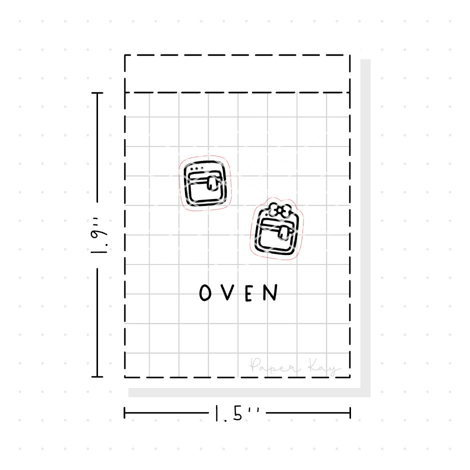 (PM081) Oven - Tiny Minimal Icon Stickers