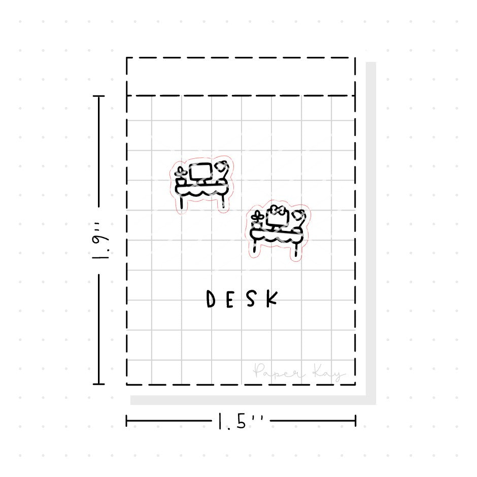 (PM084) Desk - Tiny Minimal Icon Stickers