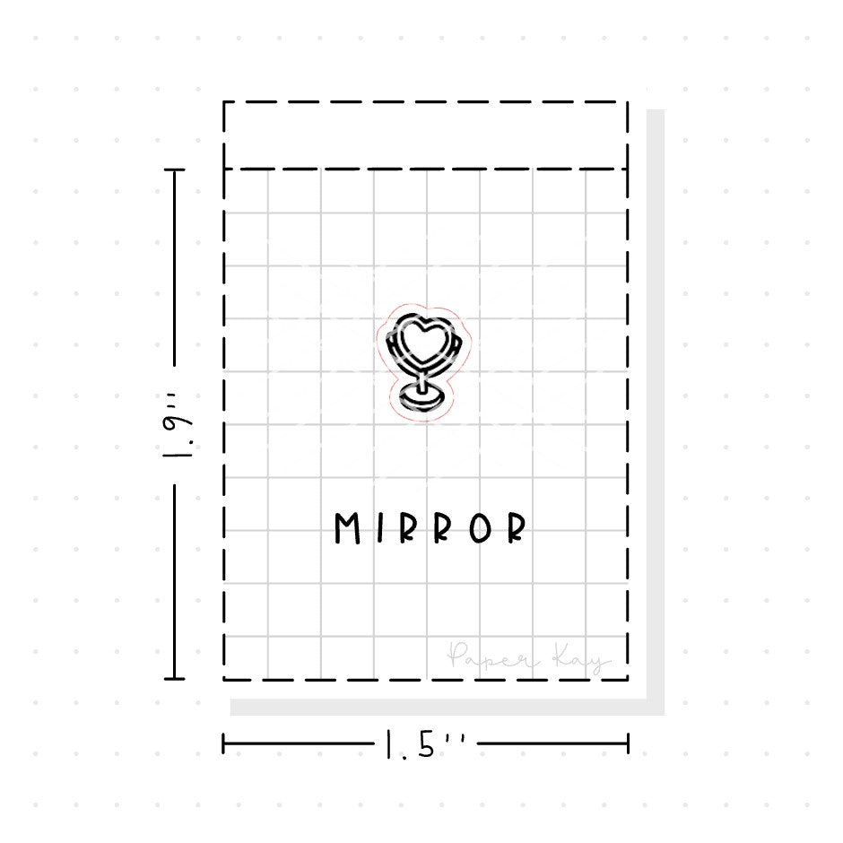 (PM091) Vanity Mirror - Tiny Minimal Icon Stickers