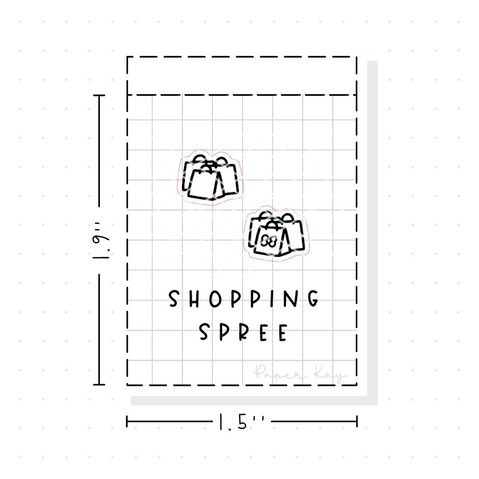 (PM097) Shopping - Tiny Minimal Icon Stickers