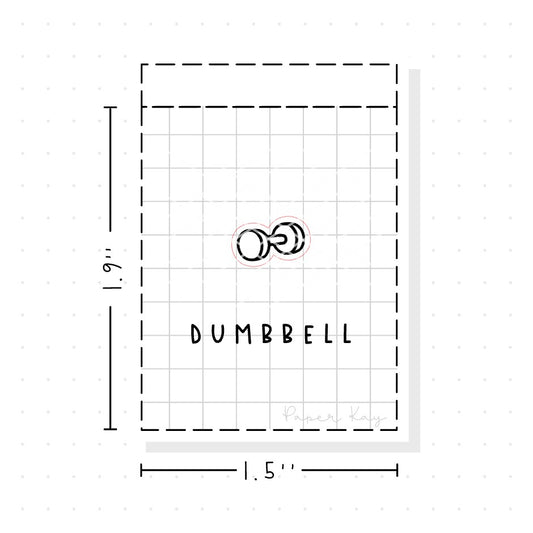 (PM098) Dumbbell - Tiny Minimal Icon Stickers