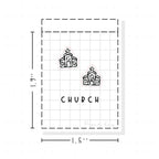 (PM100) Church - Tiny Minimal Icon Stickers