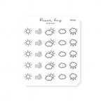 (PM104) Weather 01 - Tiny Minimal Icon Stickers