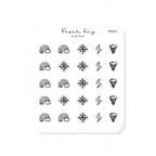 (PM105) Weather 02 - Tiny Minimal Icon Stickers