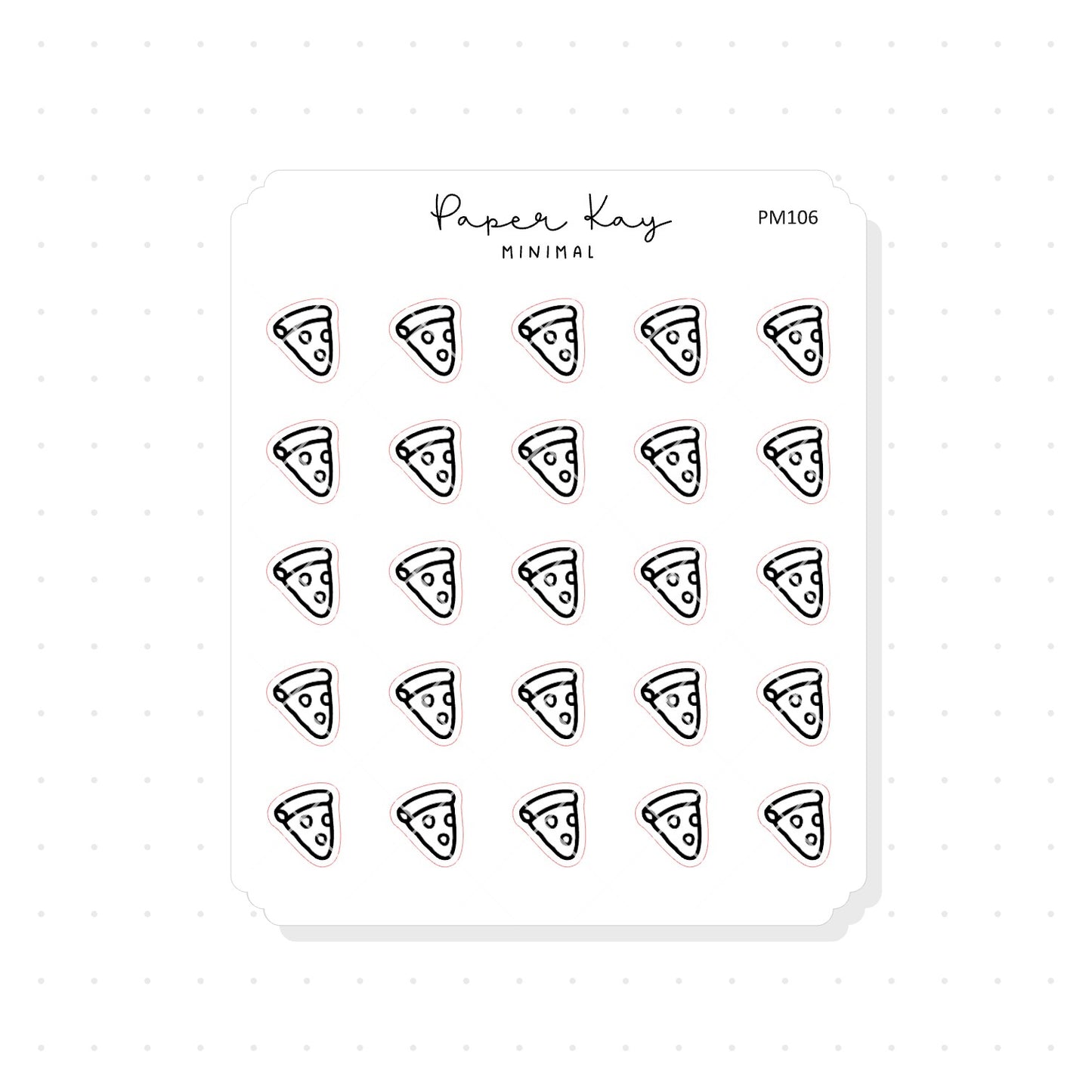 (PM106) Pizza - Tiny Minimal Icon Stickers