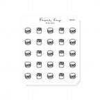 (PM107) Burgers and Fries - Tiny Minimal Icon Stickers