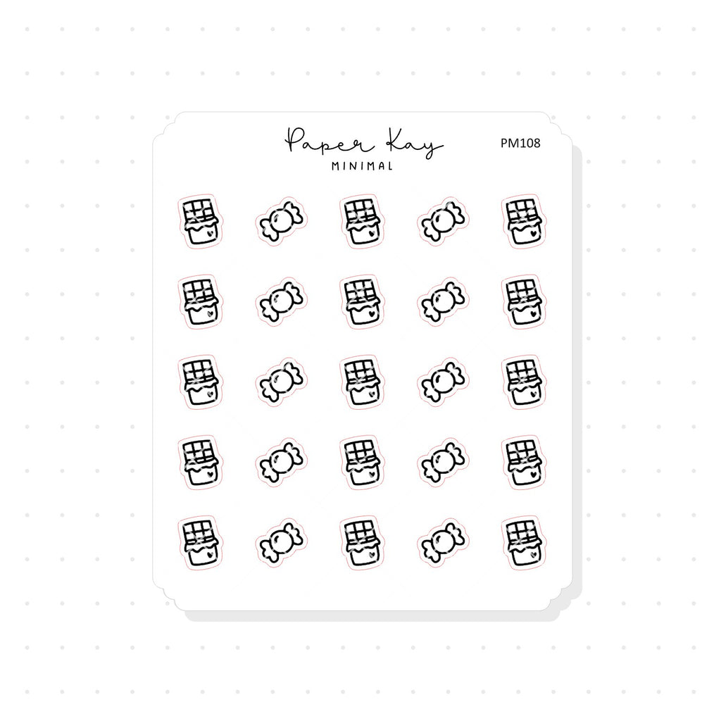 (PM108) Confectionery - Tiny Minimal Icon Stickers