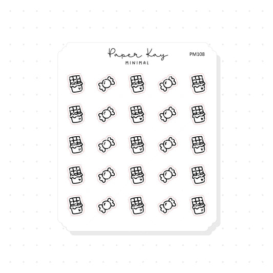 (PM108) Confectionery - Tiny Minimal Icon Stickers