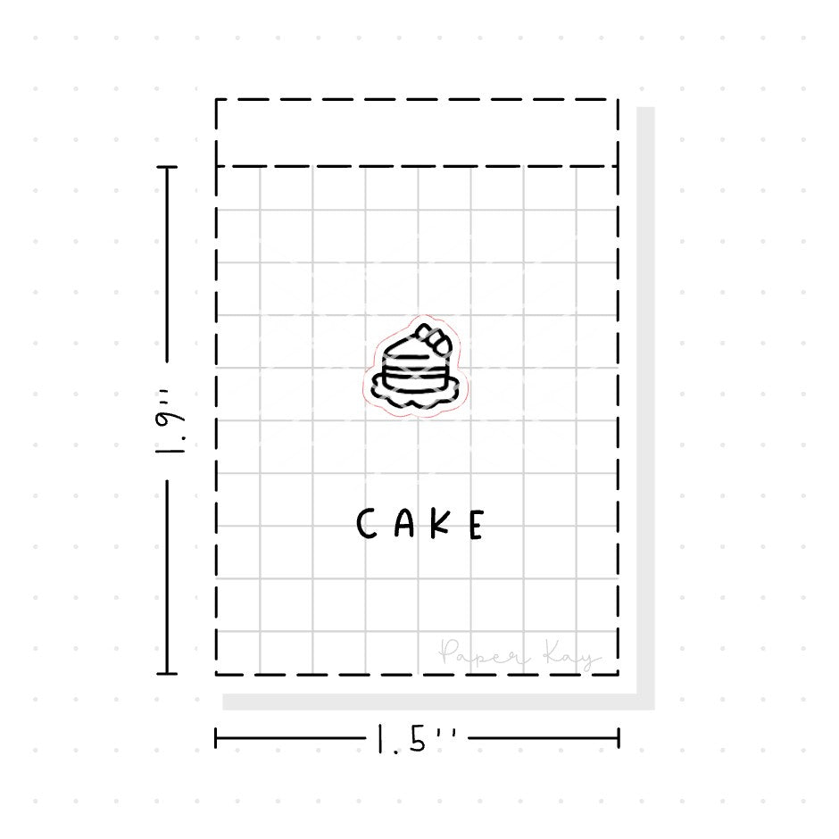 (PM110) Cake Slice - Tiny Minimal Icon Stickers