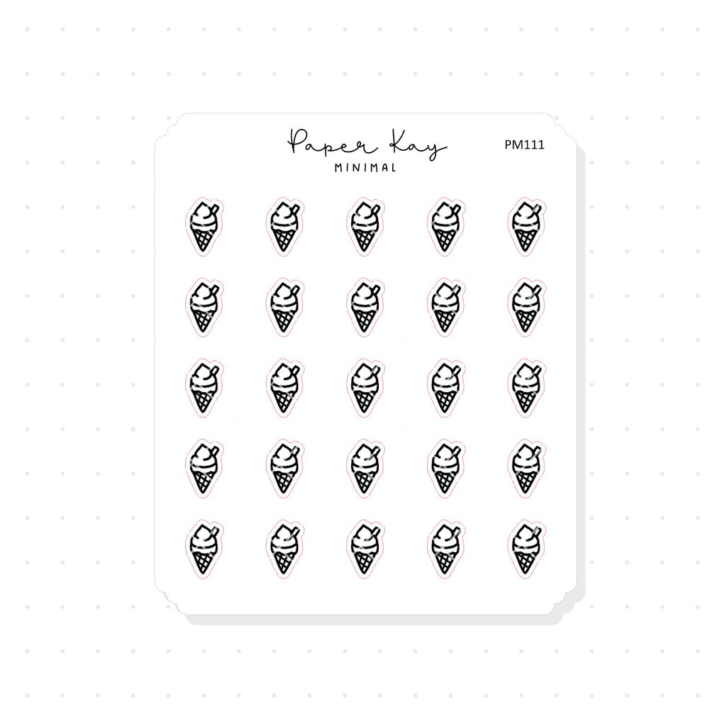 (PM111) Ice Cream - Tiny Minimal Icon Stickers