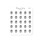 (PM112) Popcorn - Tiny Minimal Icon Stickers