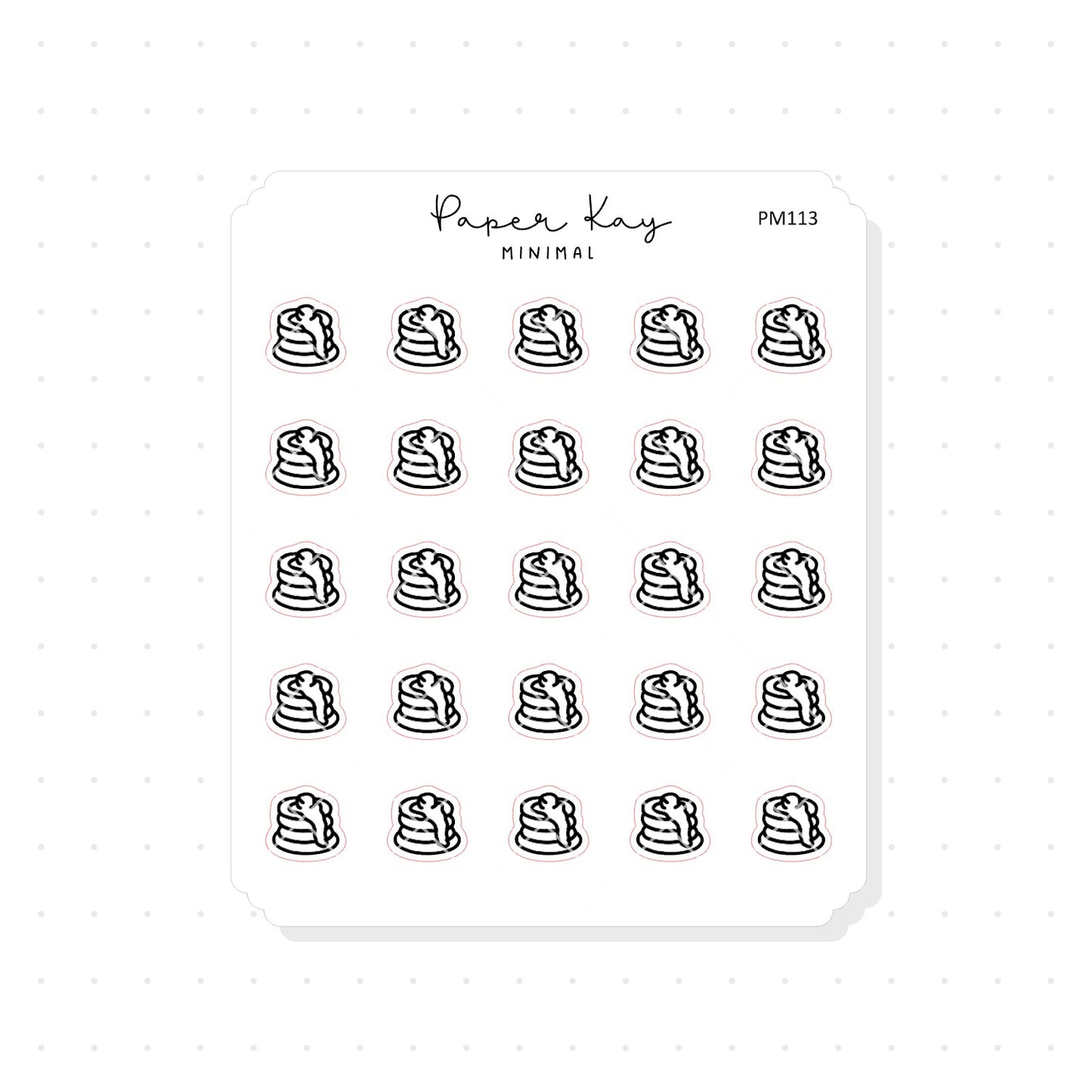 (PM113) Pancake - Tiny Minimal Icon Stickers