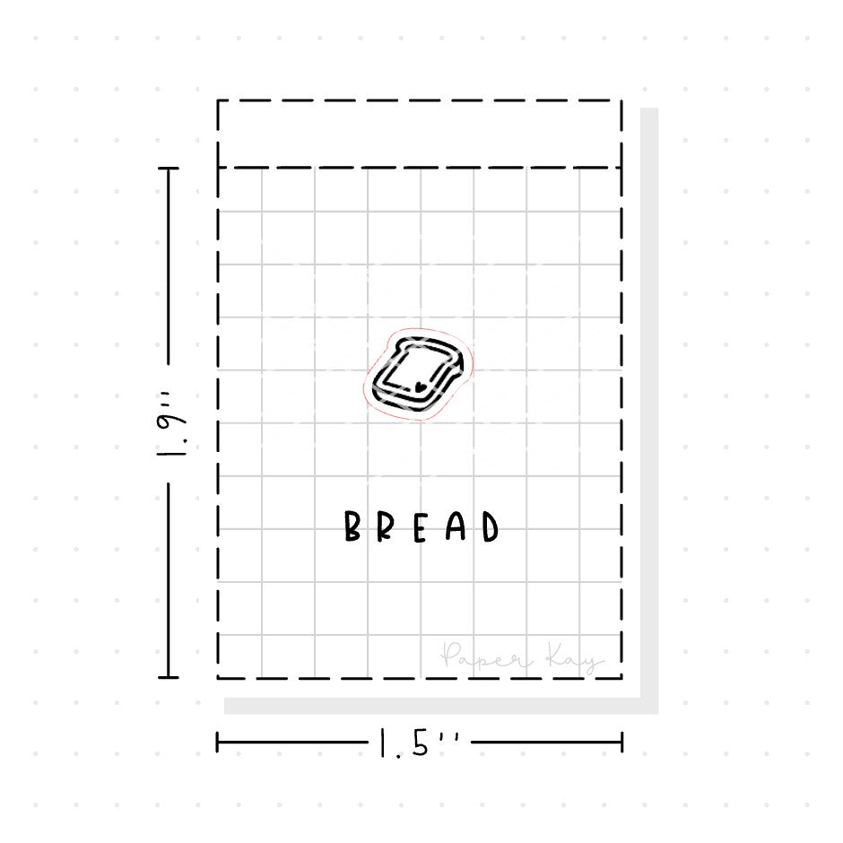 (PM114) Toast/Bread - Tiny Minimal Icon Stickers