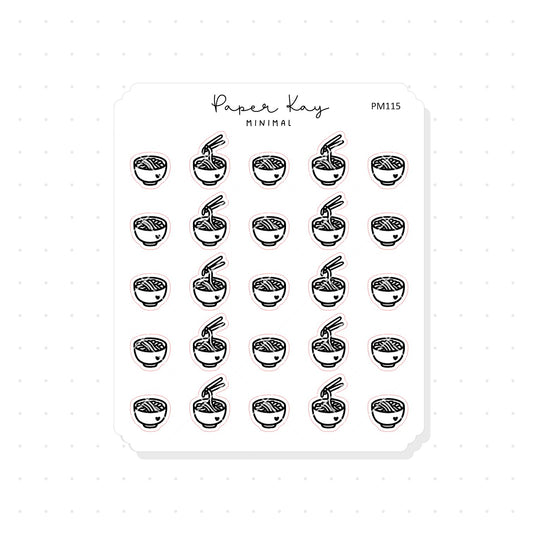 (PM115) Noodles/Ramen - Tiny Minimal Icon Stickers