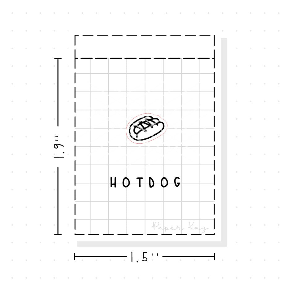(PM120) Hotdog - Tiny Minimal Icon Stickers