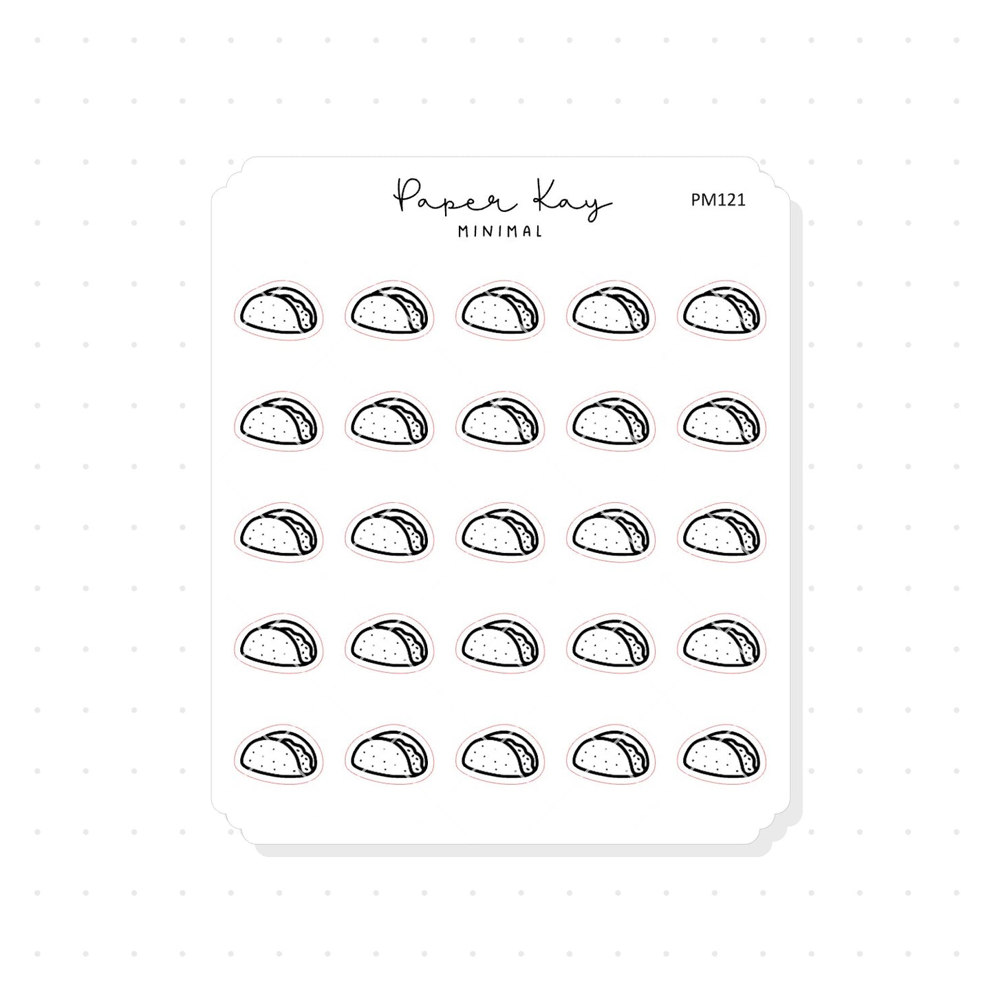 (PM121) Tacos - Tiny Minimal Icon Stickers