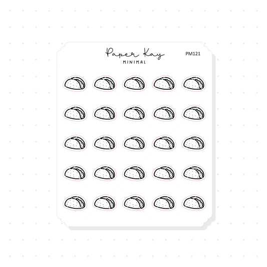 (PM121) Tacos - Tiny Minimal Icon Stickers