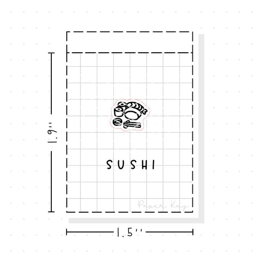 (PM122) Sushi - Tiny Minimal Icon Stickers