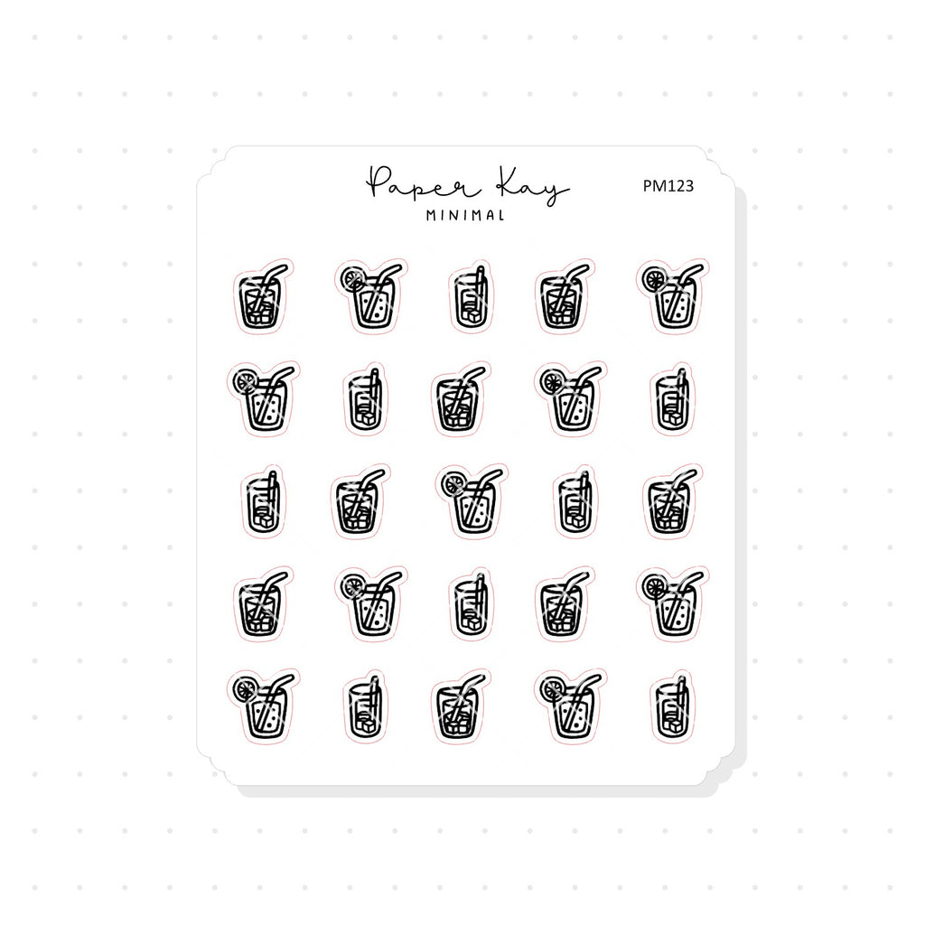 (PM123) Iced Drinks - Tiny Minimal Icon Stickers