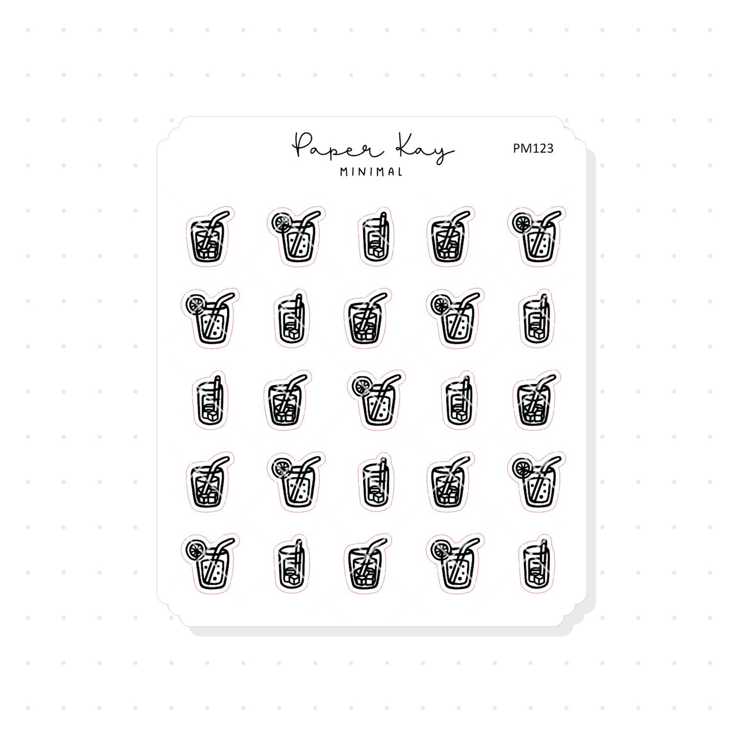 (PM123) Iced Drinks - Tiny Minimal Icon Stickers