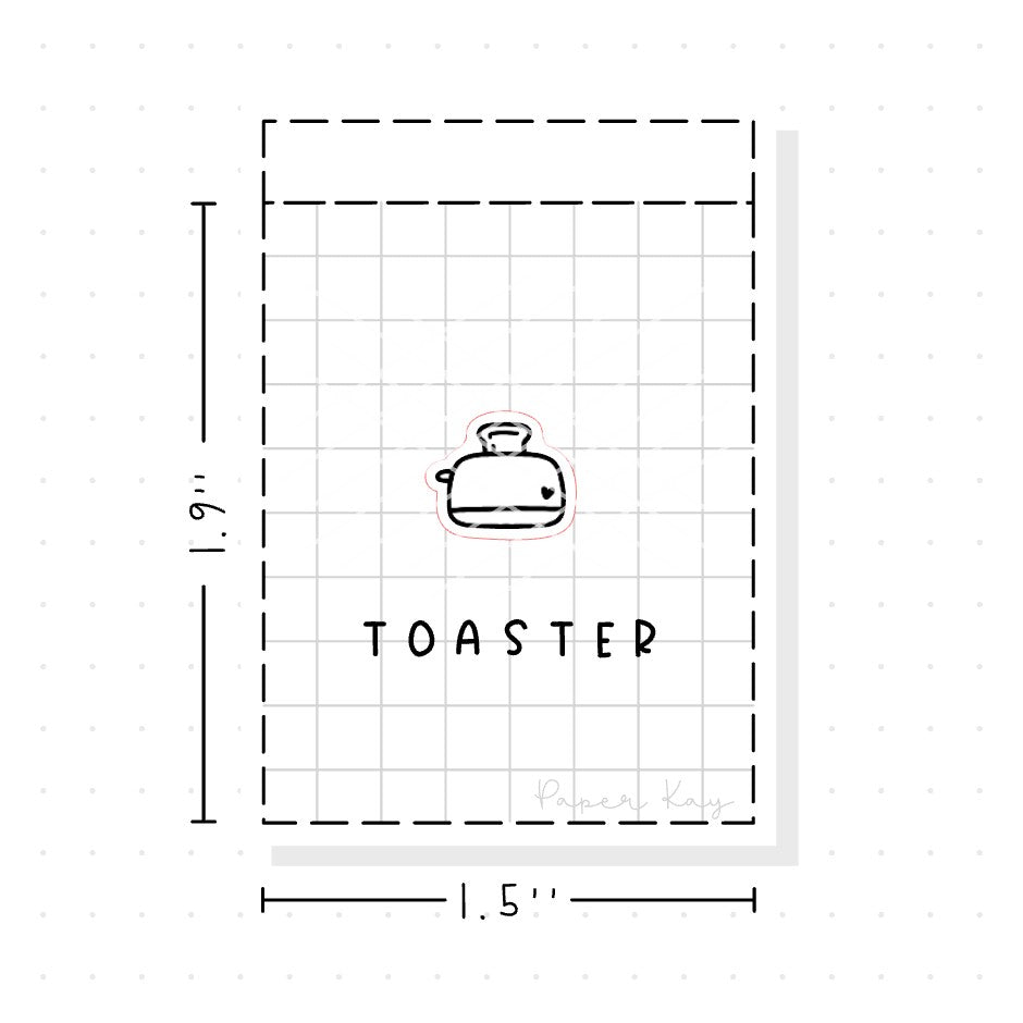 (PM124) Toaster - Tiny Minimal Icon Stickers