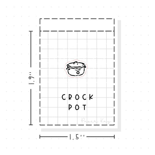 (PM126) Crock Pot - Tiny Minimal Icon Stickers