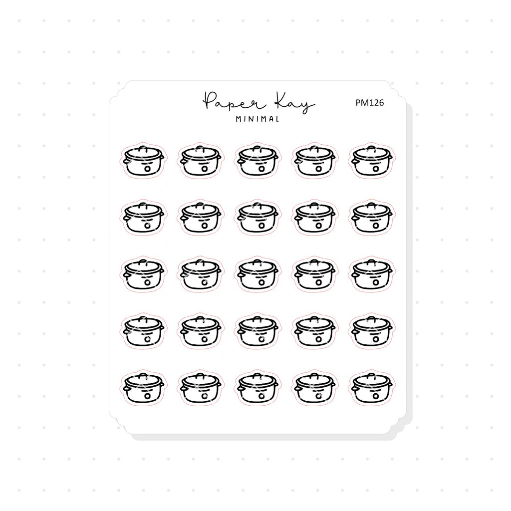 (PM126) Crock Pot - Tiny Minimal Icon Stickers