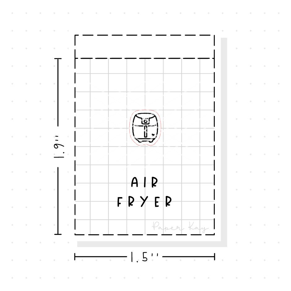 (PM127) Air Fryer - Tiny Minimal Icon Stickers
