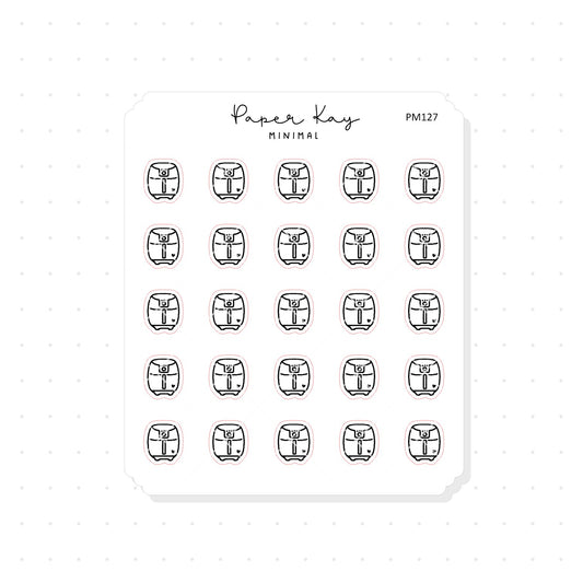(PM127) Air Fryer - Tiny Minimal Icon Stickers