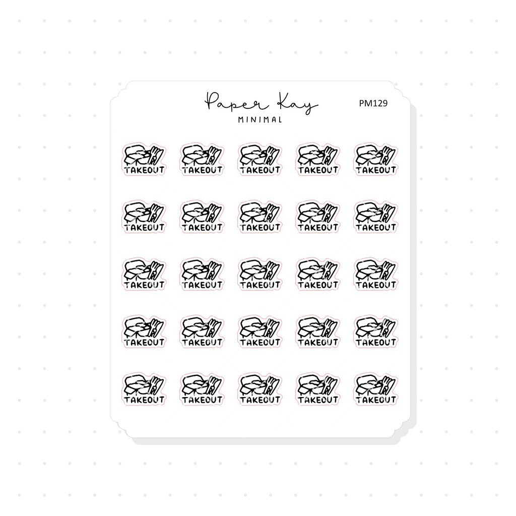 (PM129) Takeout - Tiny Minimal Icon Stickers