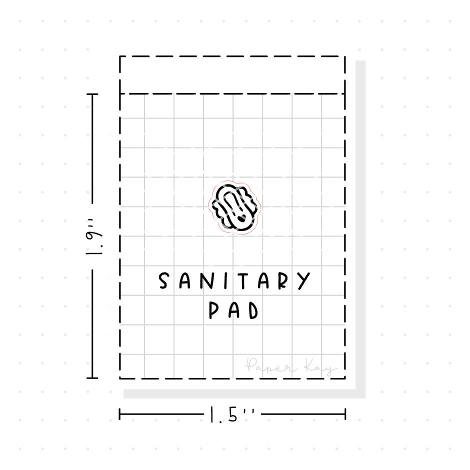 (PM132) Sanitary Pad - Tiny Minimal Icon Stickers