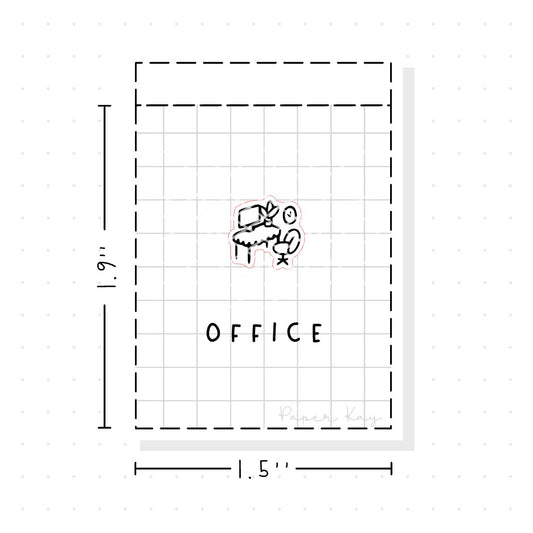 (PM133) Office Desk - Tiny Minimal Icon Stickers