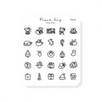 (PM136) Christmas Icons - Tiny Minimal Icon Stickers