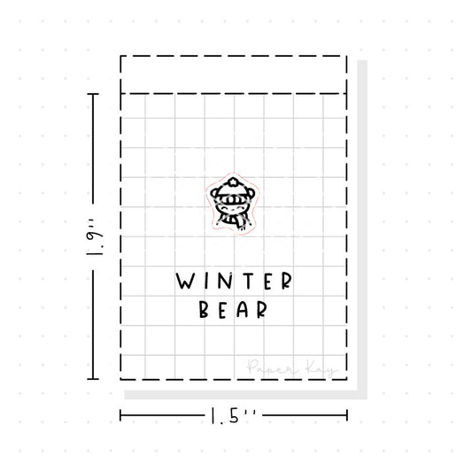 (PM137) Winter Bear - Tiny Minimal Icon Stickers