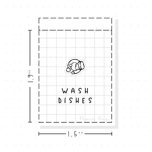 (PM138) Wash Dishes - Tiny Minimal Icon Stickers