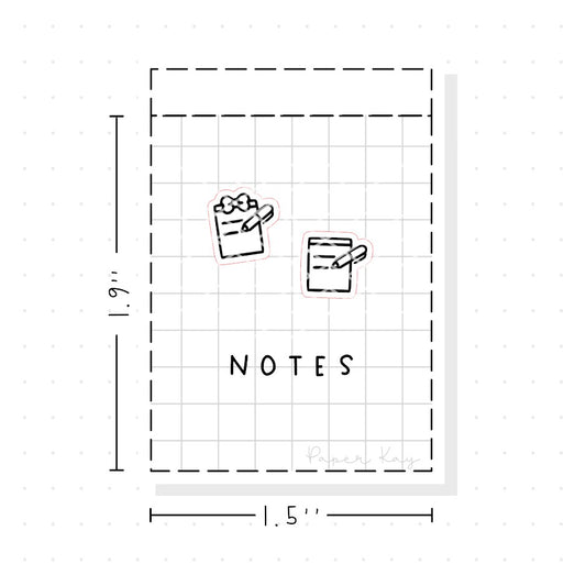 (PM142) Notes - Tiny Minimal Icon Stickers