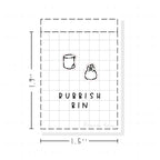 (PM149) Rubbish Bin - Tiny Minimal Icon Stickers