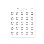 (PM149) Rubbish Bin - Tiny Minimal Icon Stickers