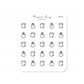 (PM149) Rubbish Bin - Tiny Minimal Icon Stickers