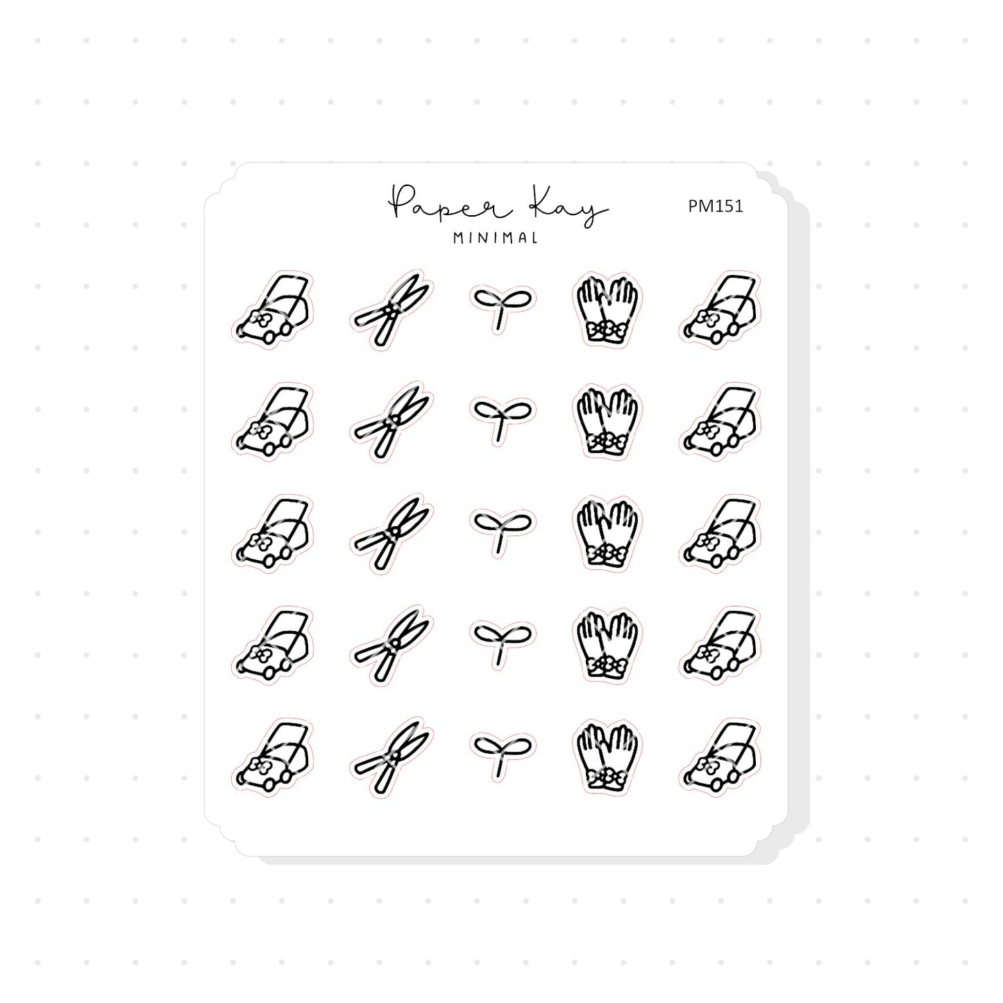 (PM151) Gardening - Tiny Minimal Icon Stickers