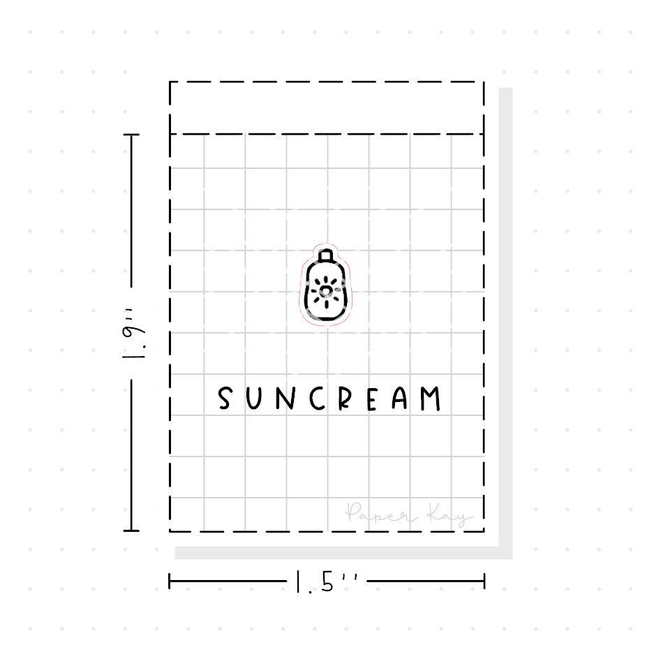 (PM153) Sun Cream - Tiny Minimal Icon Stickers